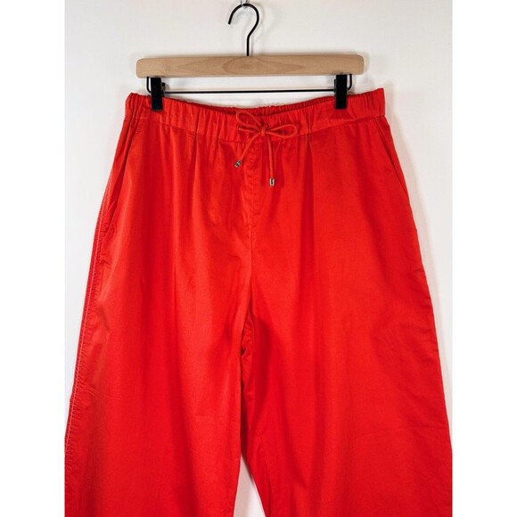 Max Mara Womens Red Leisure Cannone Trouser Cropped Hi Rise Wide Leg Medium - Picture 7 of 13